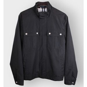 COLE HAAN Rain Jacket Solid Black Men's Size Small